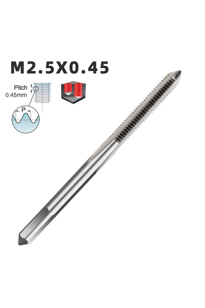 Choice M2.5x0.45 XCAN 1 قطعة مخرطة خيطية صغيرة يمنى الاتجاه متري بأخاديد مستق...