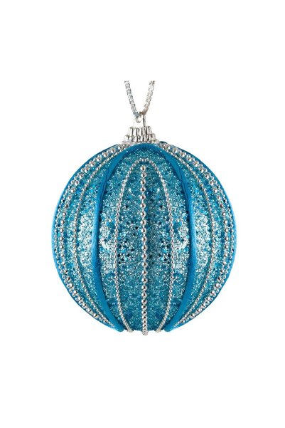 OEM Ornament Brad de Crăciun din Spuma Turcoaz Siret Glitter Lant Argintiu 8 ...