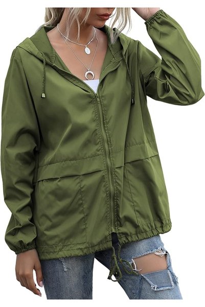 GENERAL Women's Raincoats Lightweight Waterproof Windproof Adjustable Windbre...