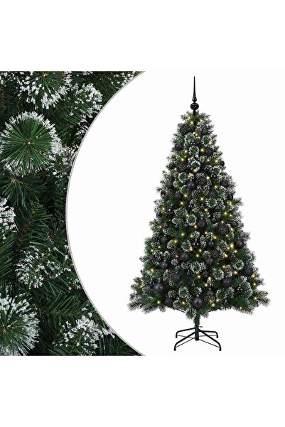 vidaxl Brad de Crăciun artificial cu globuri 240 cm 300 LED-uri