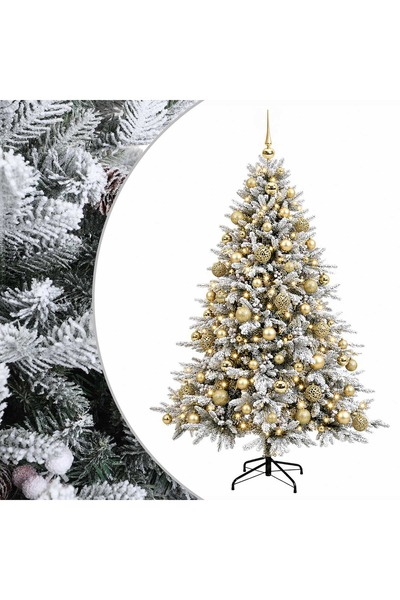 vidaxl Brad de Crăciun artificial cu glob 240 cm 300 LED-uri Alb cald