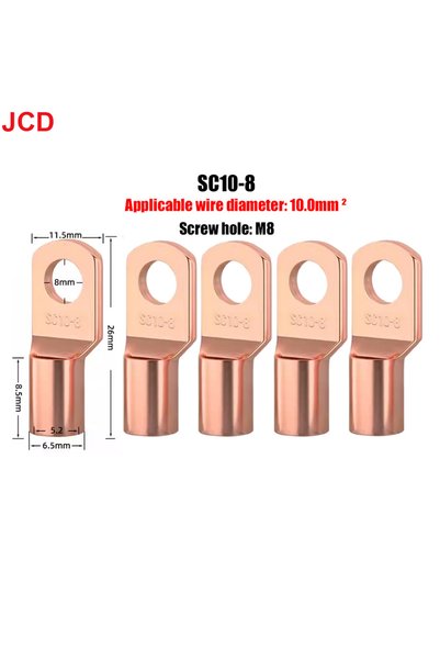 Choice 20pcs SC10-8 JCD 5/10/20pcs Copper Lug Ring Wire Connectors Bare Cable...