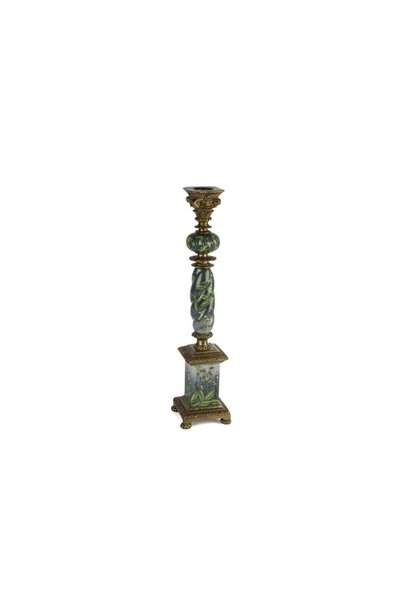 Mikasa Moor Turkuaz Yapraklı Antik Mumluk 10x44cm