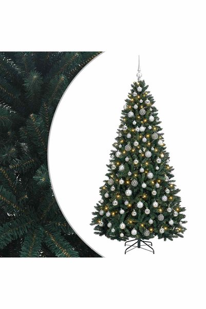 vidaxl Brad de Crăciun artificial verde închis cu glob 240 cm