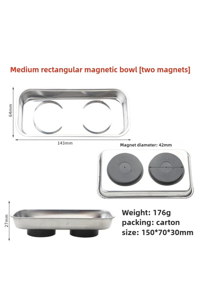 Choice Square Medium Round Square Magnetic Bowl, Stainless Steel Parts Tray, ...