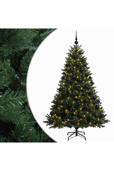 vidaxl Brad de Crăciun artificial cu glob 240 cm 300 LED-uri Alb cald