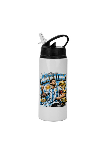 Photoretous 600ml Μπουκάλι Νερού Λιονέλ Μέσι Παγκόσμιο Κύπελλο 2026 με Λευκό ...