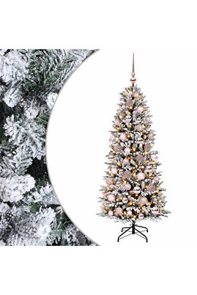 vidaxl Brad de Crăciun artificial cu glob 240 cm 300 LED-uri Alb cald