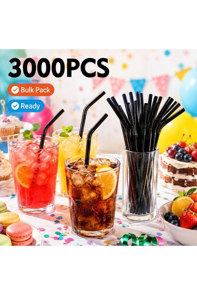 Choice مصاصات شرب متعددة الألوان قابلة للتحلل وإعادة الاستخدام، 1000-3000 قطع...