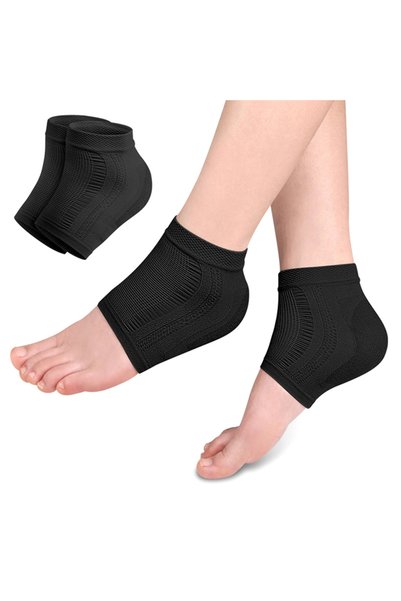 Choice Black New-Gel Silicone Heel Protector Sleeve Heel Pads Cups Plantar Fa...