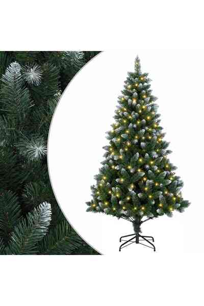 vidaxl Brad de Crăciun artificial 240 cm 300 LED-uri Alb cald