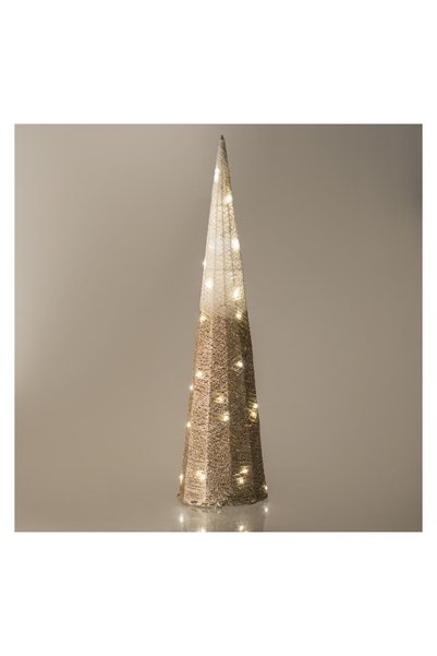 OEM Con Decorativ de Crăciun Alb cu Glitter Bej Șampanie Ombre și LED Ø21x80 ...