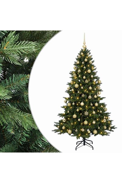 vidaxl Brad de Crăciun artificial cu glob 240 cm 300 LED-uri Alb cald