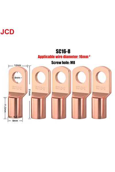 Choice 5pcs SC16-8 JCD 5/10/20pcs Copper Lug Ring Wire Connectors Bare Cable ...