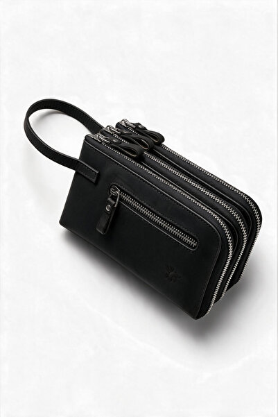 BeeBlack Veyron Model Genuine Leather Unisex Handbag 3-Compartment Zippered O...