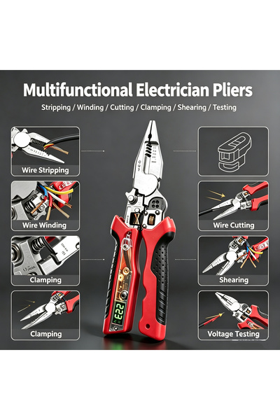 Choice Red New Adjustable Wire Stripper with USB Charging & Accurate Voltage ...