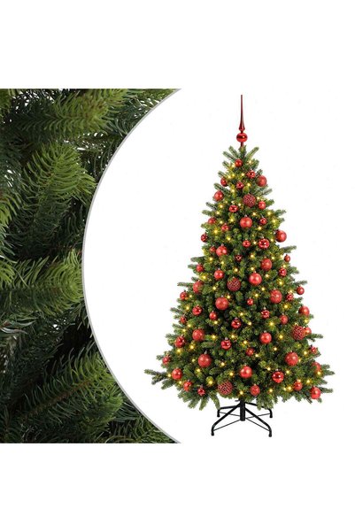 vidaxl Brad de Crăciun artificial cu glob 240 cm 300 LED-uri Alb cald