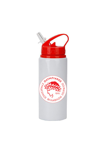 Photoretous Ολυμπιακός Παγούρι Νερού 600ml Λευκό Κόκκινο Καπάκι