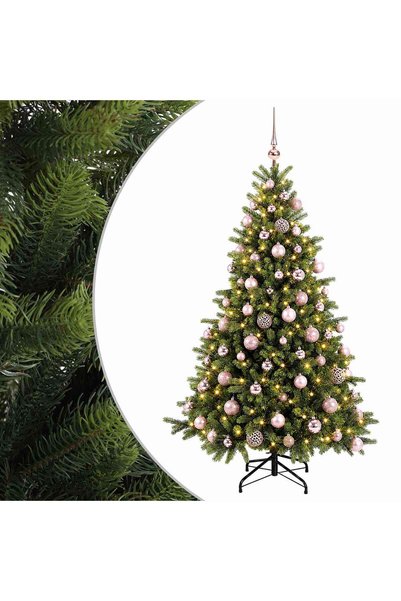 vidaxl Brad de Crăciun artificial cu glob 240 cm 300 LED-uri Alb cald