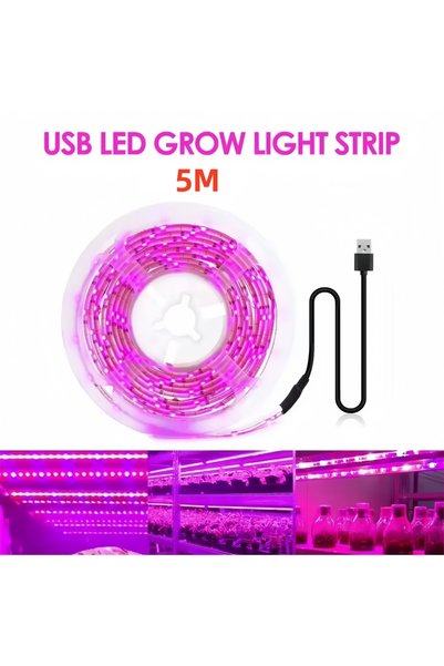 Choice أضواء نمو النباتات بتقنية LED بطول 5 أمتار، تعمل بجهد 5 فولت تيار مستم...