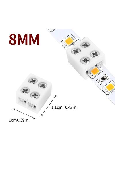 Choice 5PCS 8mm Strip to Strip 20x LED Strip Connectors 2 Pin Solderless Quic...