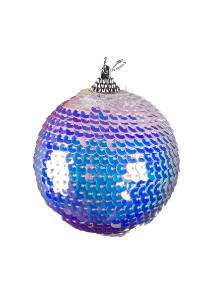 OEM Ornament Brad de Crăciun Glob Alb Irizat Paiete 8 cm – Decor Festiv pentr...