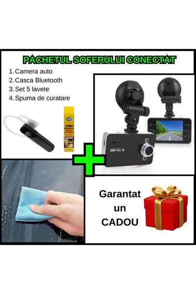 OEM Pachet Conectat pentru Șofer - Cameră auto DVR HD 1080p cu ecran de 2.4 i...