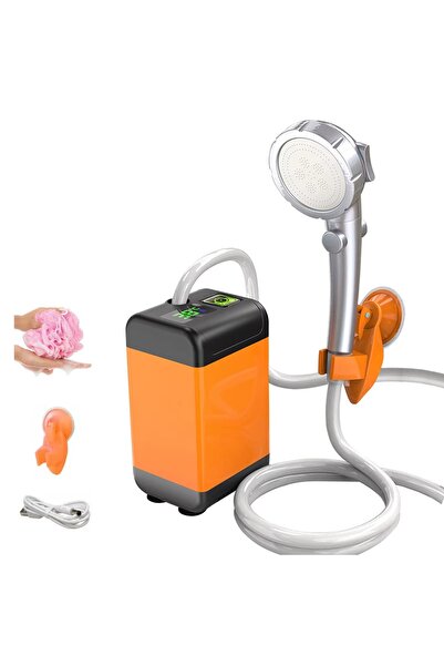 OEM Duș portabil de camping cu pompă electrică și afișaj digital, 3 moduri de...