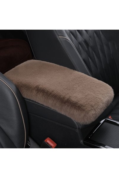 Choice Bean paste color 1pc Plush Car Armrest Box Cushion Warm Center Console...