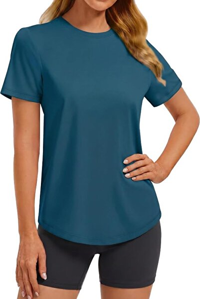 GENERAL PINSPARK Soft Workout Tops for Women Short Sleeve Crewneck Basic Tee ...