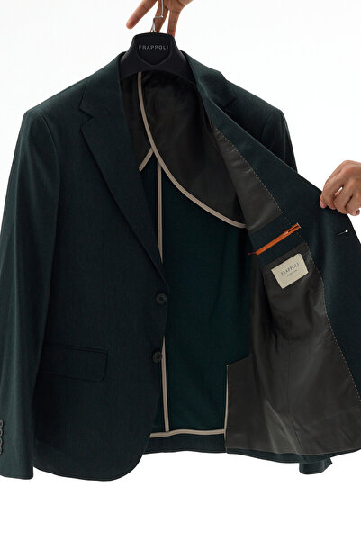 Frappoli Redmond Men's Khaki Half-Lined Mono Collar Slim Fit Sport Blazer Jac...