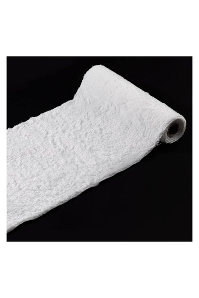 OEM Tesatura Decorativa de Crăciun Albă din Blana Artificiala 2.5m x 24 cm – ...