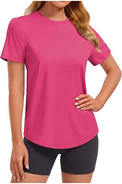 GENERAL PINSPARK Soft Workout Tops for Women Short Sleeve Crewneck Basic Tee ...