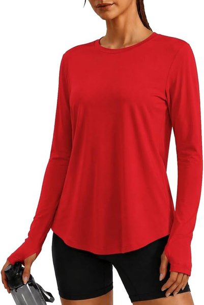 GENERAL PINSPARK Soft Workout Tops for Women UPF 50+ Athletic Shirt with Thum...