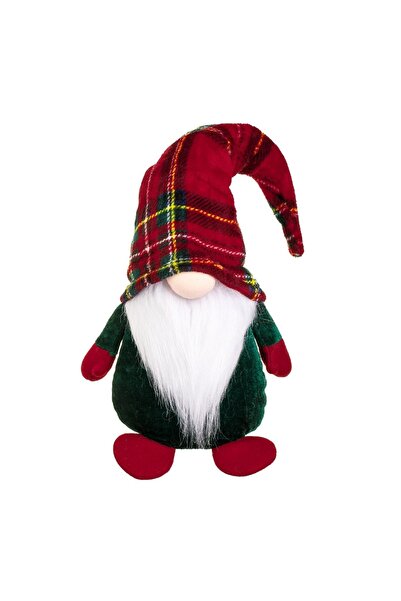 OEM Figurină Decorativa de Crăciun Gnome cu Căciulă Roșie cu Carouri 45 cm – ...