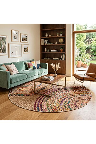 Asi Home Covor WOOPAMUK480, 120x120 cm, 70% Bumbac / 30% Poliester, Multicolo...