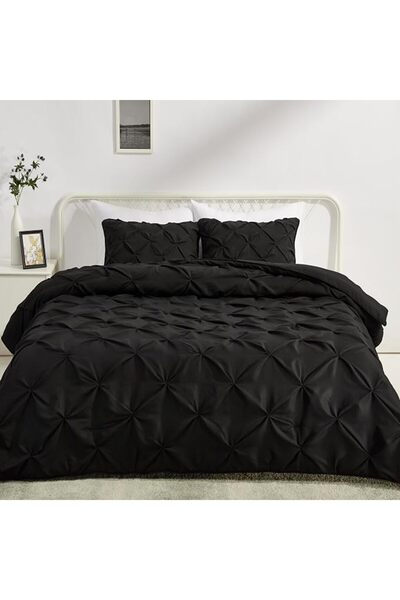 Amazon basics Pinch Pleat Down-Alternative Comforter Bedding Set - Full/Queen...