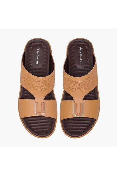 Le Confort Men Textured Leather Arabic Sandals