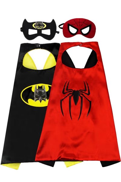 GGEROU 2pc Dress Up Capes for Kids Superhero Cloak with Mask Halloween Costum...
