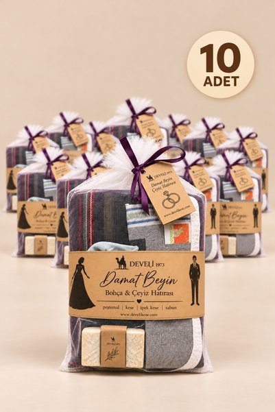 Develi 1973 Damat Çeyizlik Damat Bohçası 10 ADET Hediyelik 5'li Set Özel Peşt...