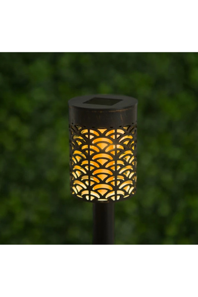 OEM Set de 4 lămpi solare LED cilindrice de exterior – Lumină galbenă ambient...