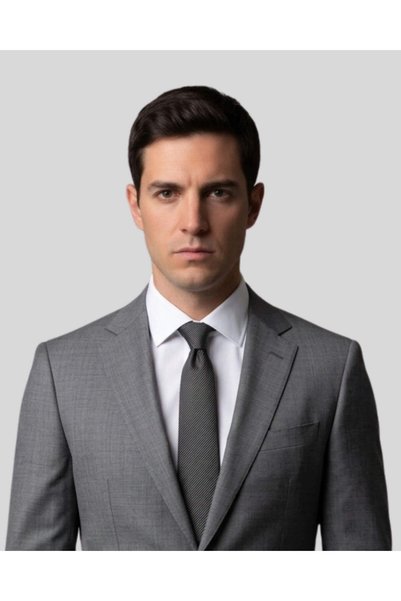 KUMOVO White Striped Black Slim Tie – 7 cm Wide