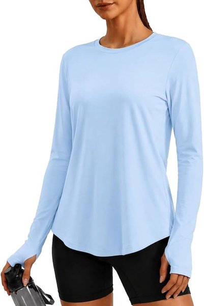 GENERAL PINSPARK Soft Workout Tops for Women UPF 50+ Athletic Shirt with Thum...