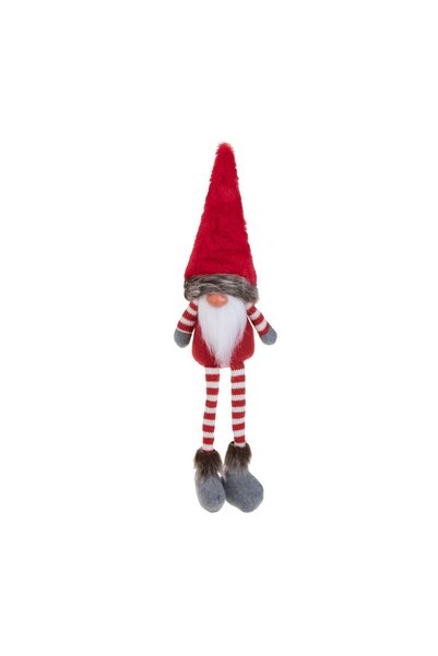 OEM Figurină Decorativa de Crăciun Gnome Asezat cu Căciulă Roșie din Imitatie...