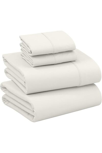 RUVANTI 100% Cotton Percale Sheets for King Size Bed - 16 Inches Deep Pocket ...
