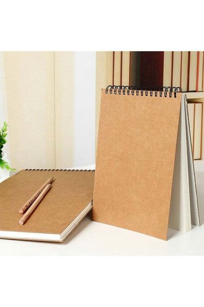 Arabest A4 Blank Notebook, Kraft Cover Sketchbook, Eye Protection Paper