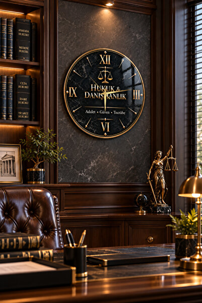 Olinpa Legal Consultation Themed Round Glass Table Clock Law Firm Gift