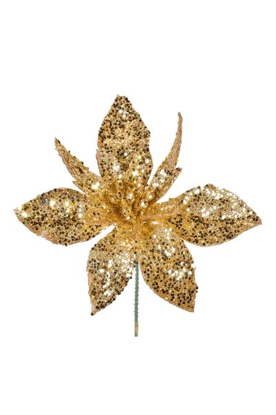 OEM Floare Decorativa de Crăciun Aurie 17 cm – Atmosferă Festivă pentru Casă