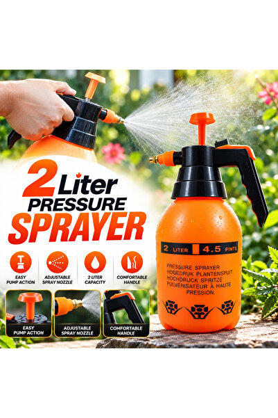 Generic 2 Liter Pressure Sprayer Hand Pump Spray Bottle with Adjustable Nozzl...