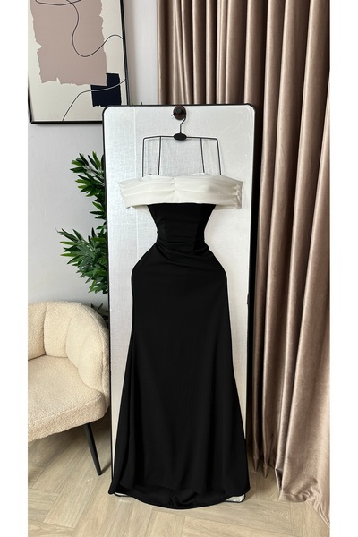 Generic Brand Elegant Dress with a High-End Design Combining Black and White ...
